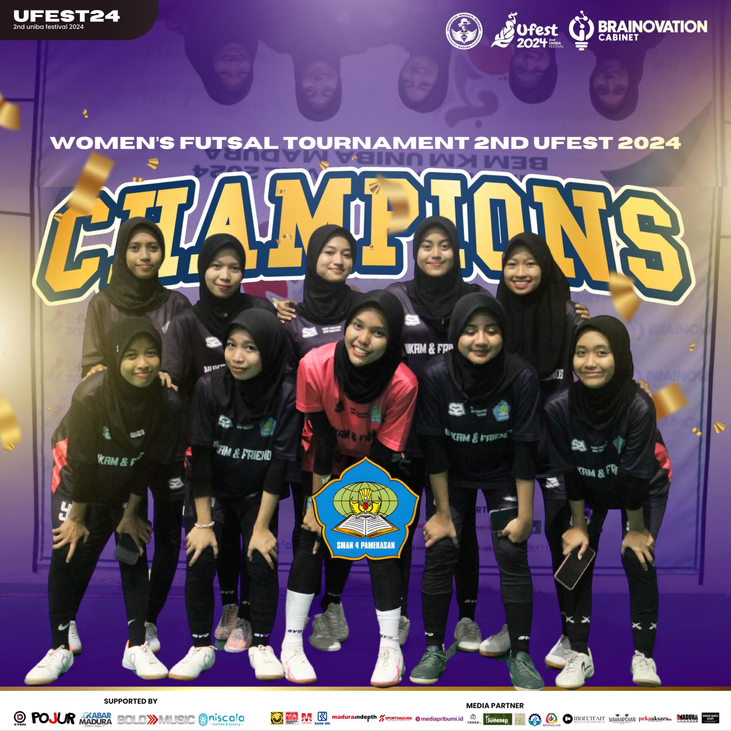 SMAN 4 Pamekasan Keluar Sebagai Juara Pada Woman's Futsal Tournament 2nd Uniba Festival 2024