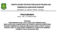 Pemkab Sumenep Umumkan Hasil Seleksi PPPK Guru Tahap II Formasi 2024